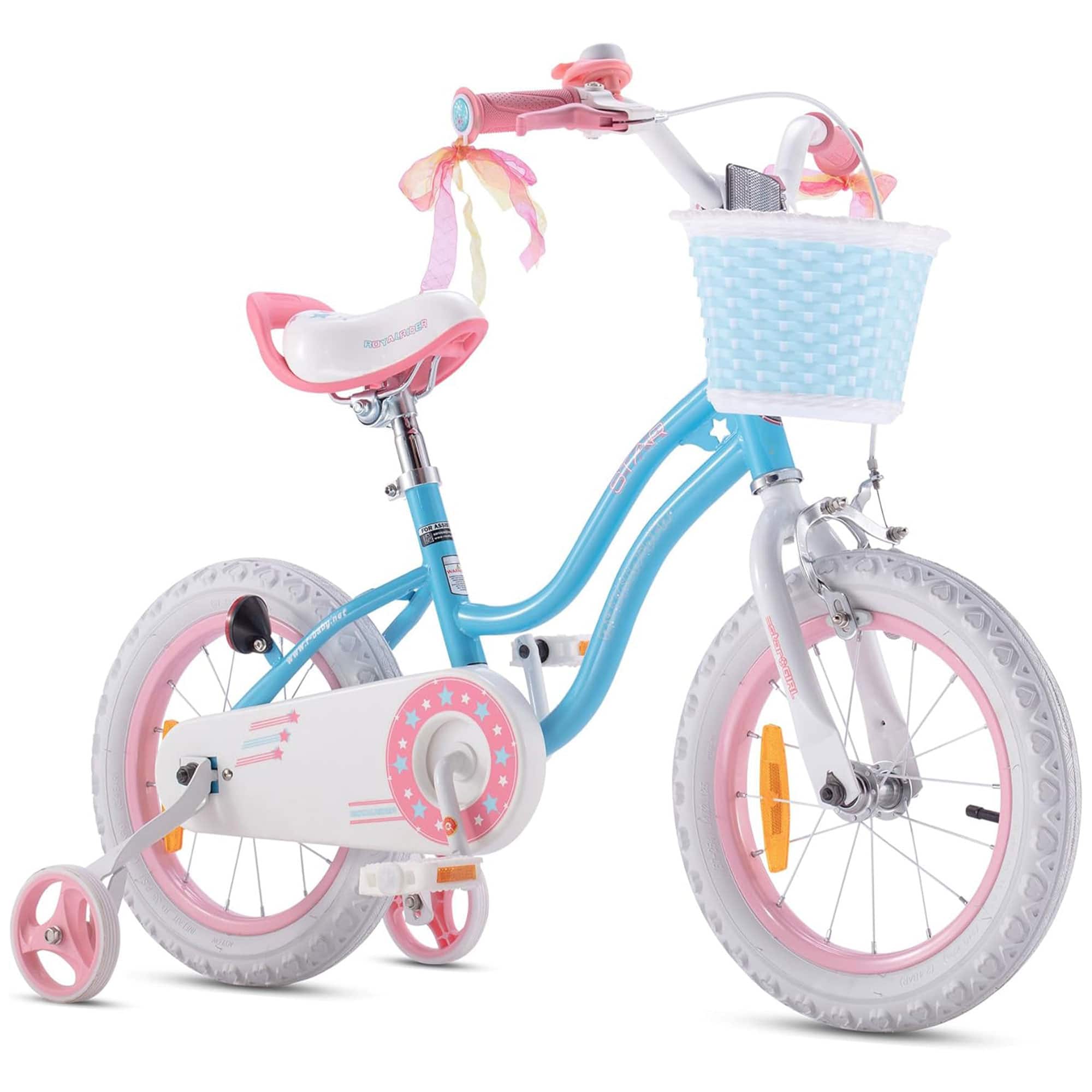 RoyalBaby - Stargirl Children's Outdoor Bicycle 16 Inch with Training Wheels - Blue