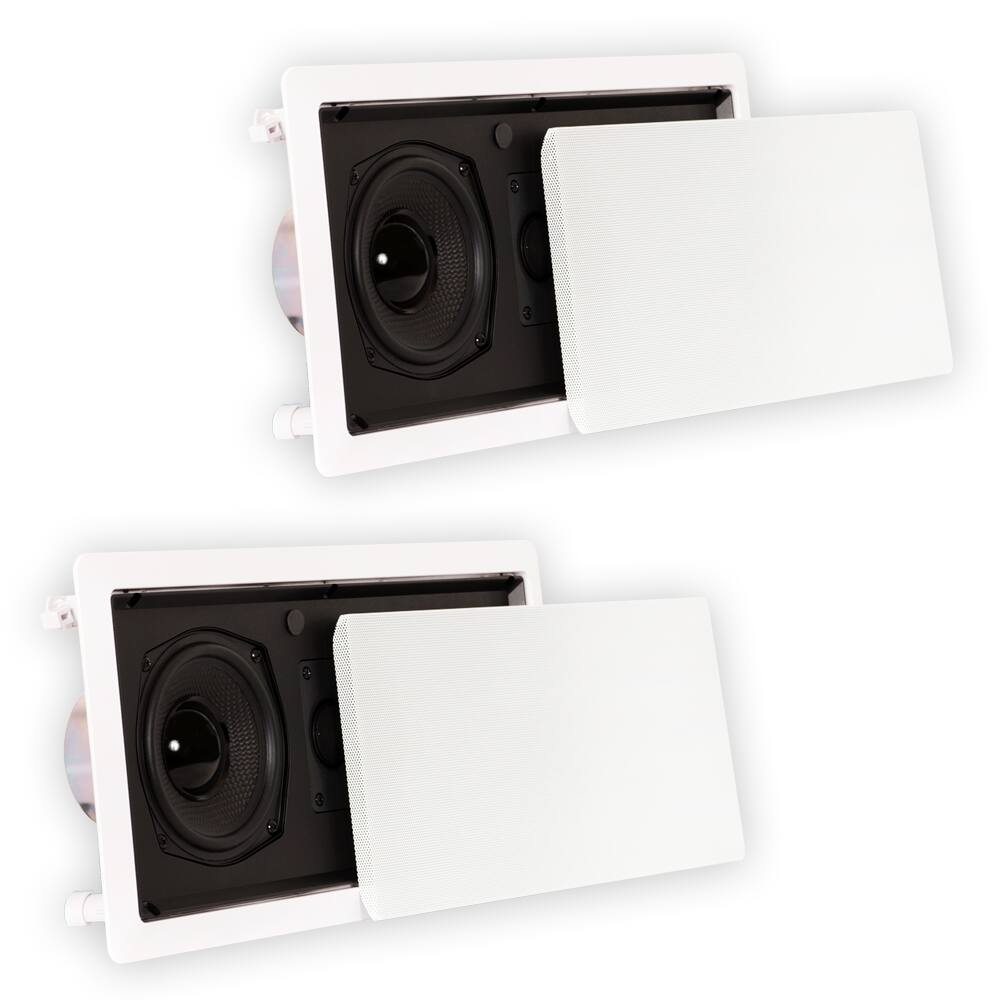 Front. Theater Solutions by Goldwood - TSLCR5 in Wall Speakers Home Theater Surround 2 Speaker Set - Paintable White.