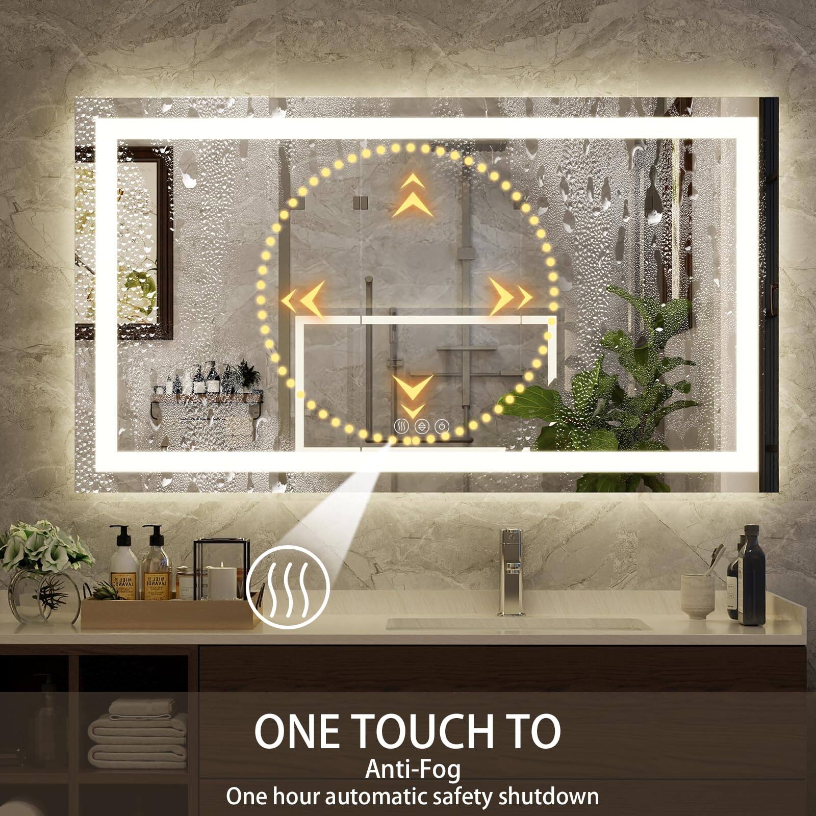 ONE TOUCH TO  
Anti-Fog  
One hour automatic safety shutdown