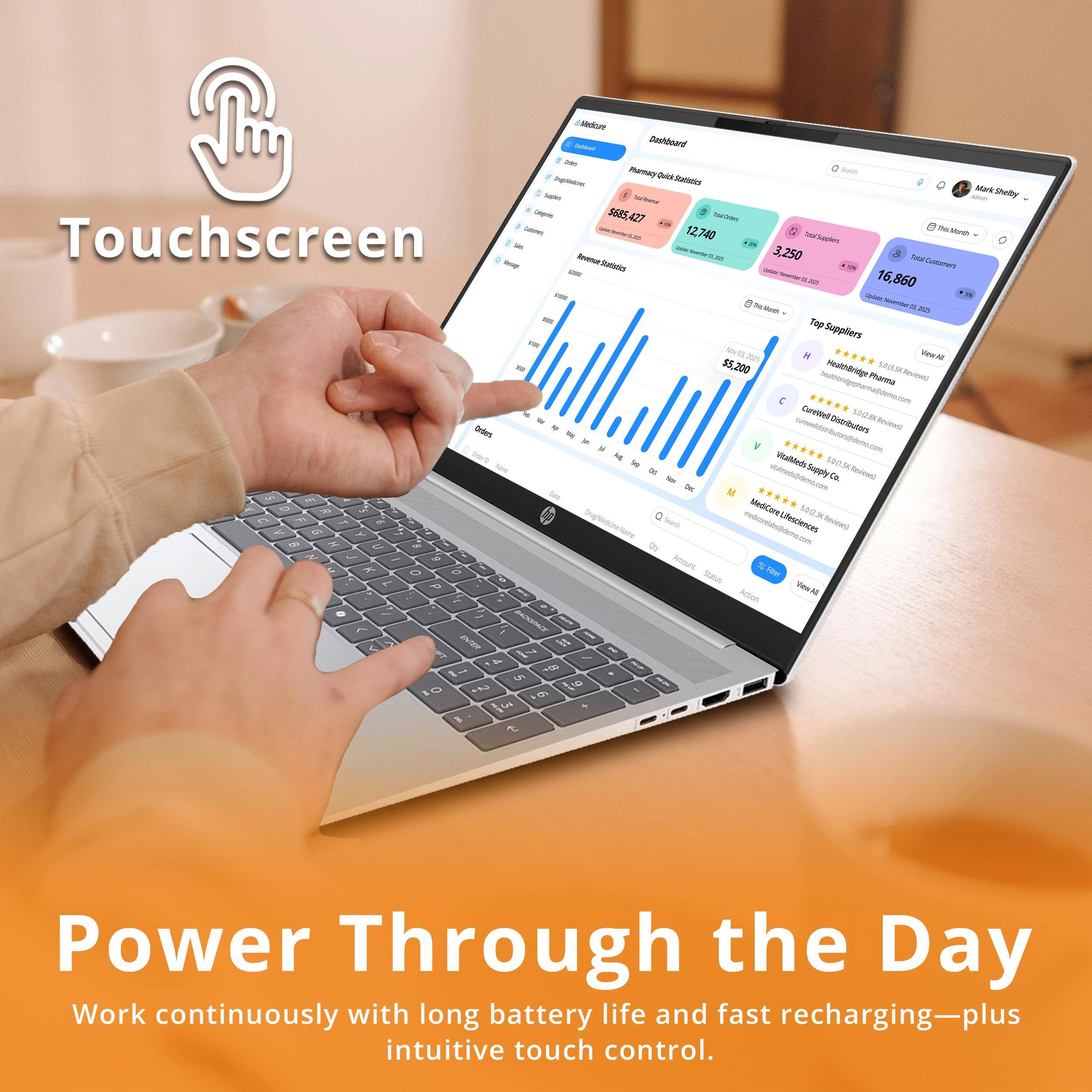 ihalum - Beshanard - Maroo Saut - Merers Mard Doty - S685,427 12740 5 - svn Touchscreen - 3.250 - - - -.. - i ! - - - 16,860 - - - - - - Top Suppliers Jn N - $5,200 Healh@rie-Pharm -tin_r sO2a - Reoved - - F Witalnt - - Supply - i 5 T u 5U 1 - f T TE I Nama -am MedCoreUflesciences - T T M e - - Anours t - a G Ker 7 Sat 4 WWA A - Aton 1 n ) I I o i - & - 1 vOs 5 1 0 l . t 1 1 Power Through the Day Work continuously with long battery life and fast recharging-plus intuitive touch control.