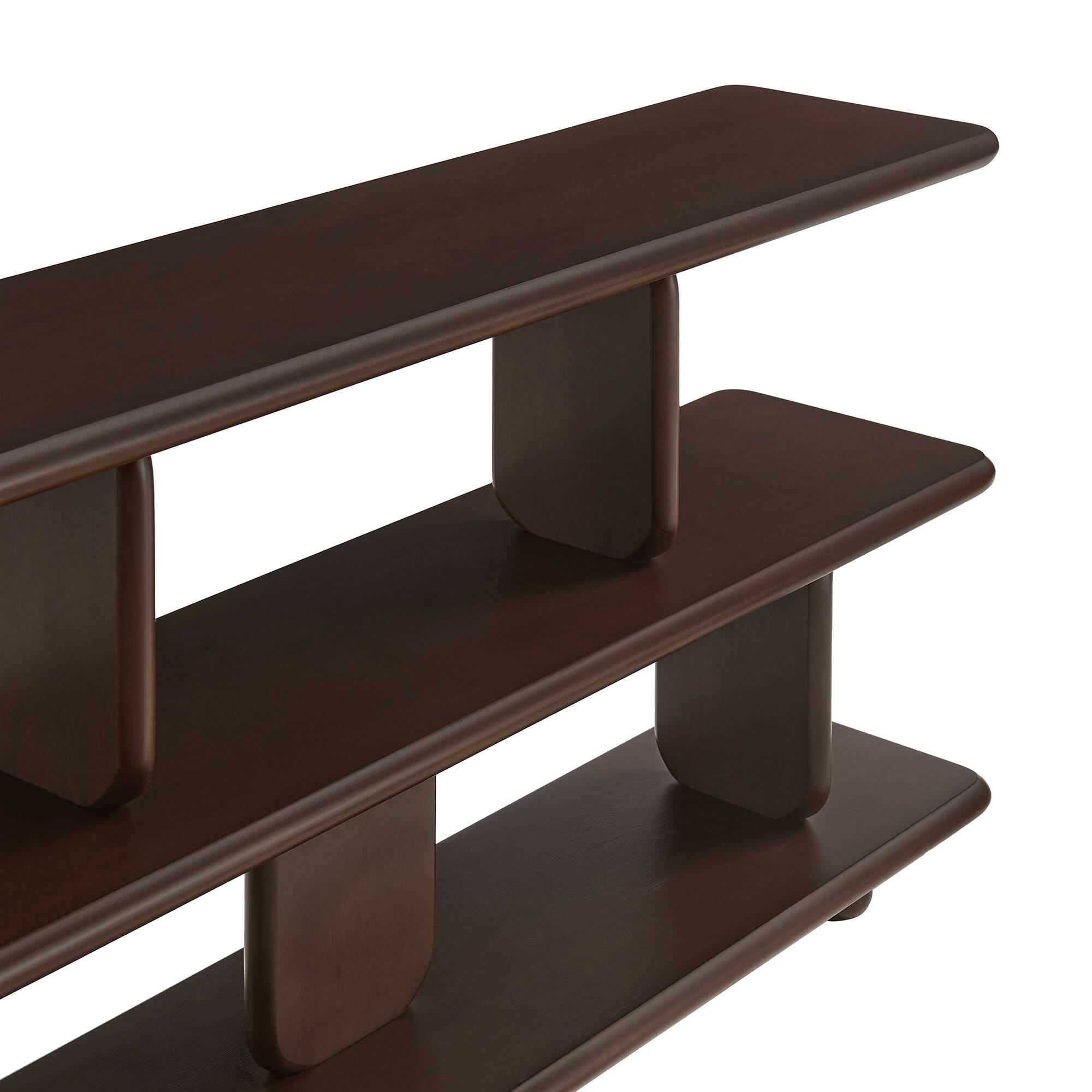 Alt View 4. Modway - Lyle Sculptural 2-Tier Bookshelf by Modway - Walnut.