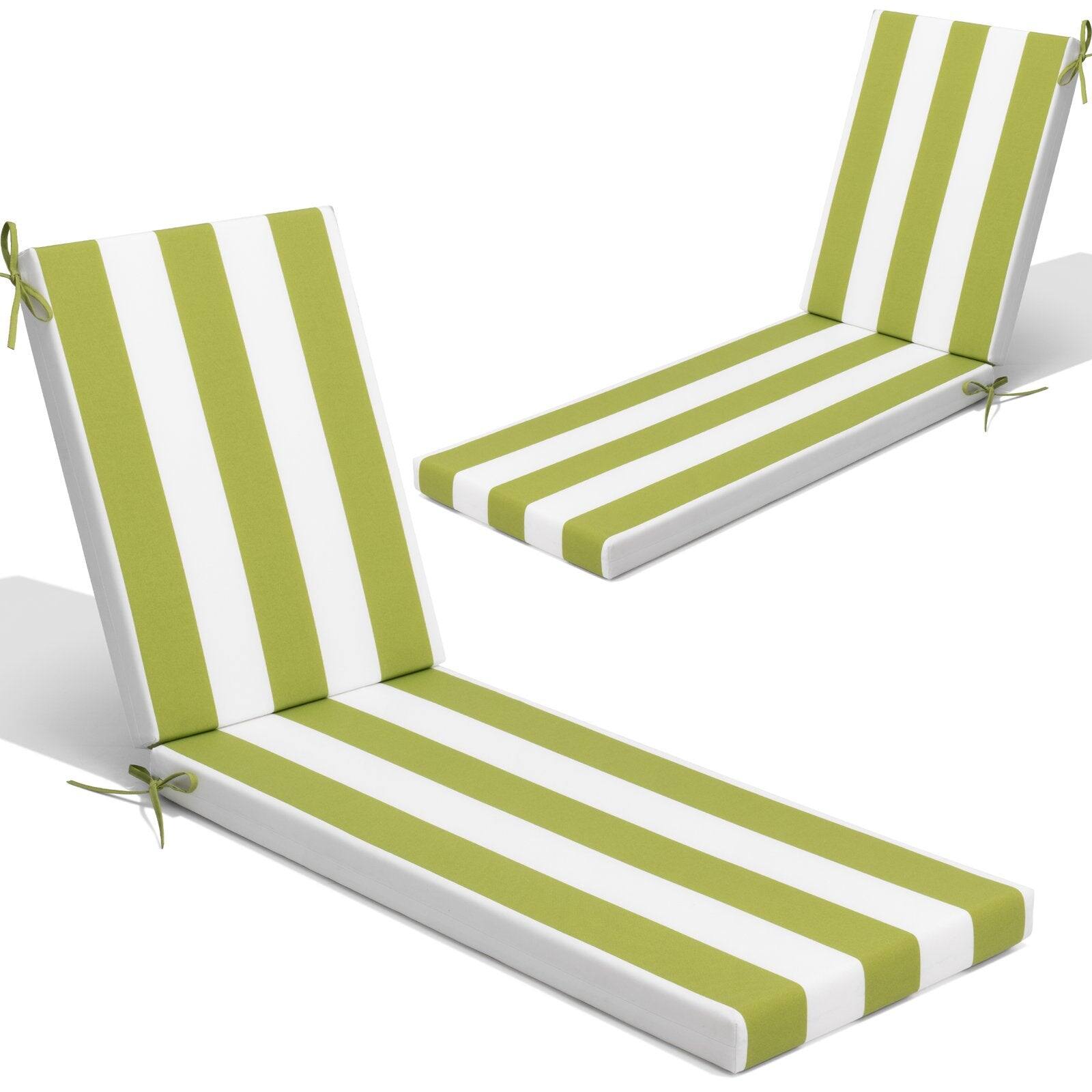 Left. Crestlive Products - Crestlive Products Outdoor Patio Chaise Lounge Cushion with Sunbrella - Black White.