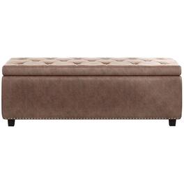 Simpli Home - Hamilton Storage Ottoman - Distressed Umber Brown