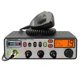 PRESIDENT - Walker IV 40-Channel Professional CB Radio, AM/FM/PA, 12V, NOAA Alerts, OEM Truck Size, P-Channels, Glow Mode, USB-C - Black