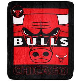 Logo Brands - Chicago Bulls 50'' x 60'' Raschel Blanket - Multicolor