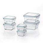 Front. Glasslock - Glasslock Oven and Microwave Safe Glass Food Storage Containers 12 Piece Set - Clear.