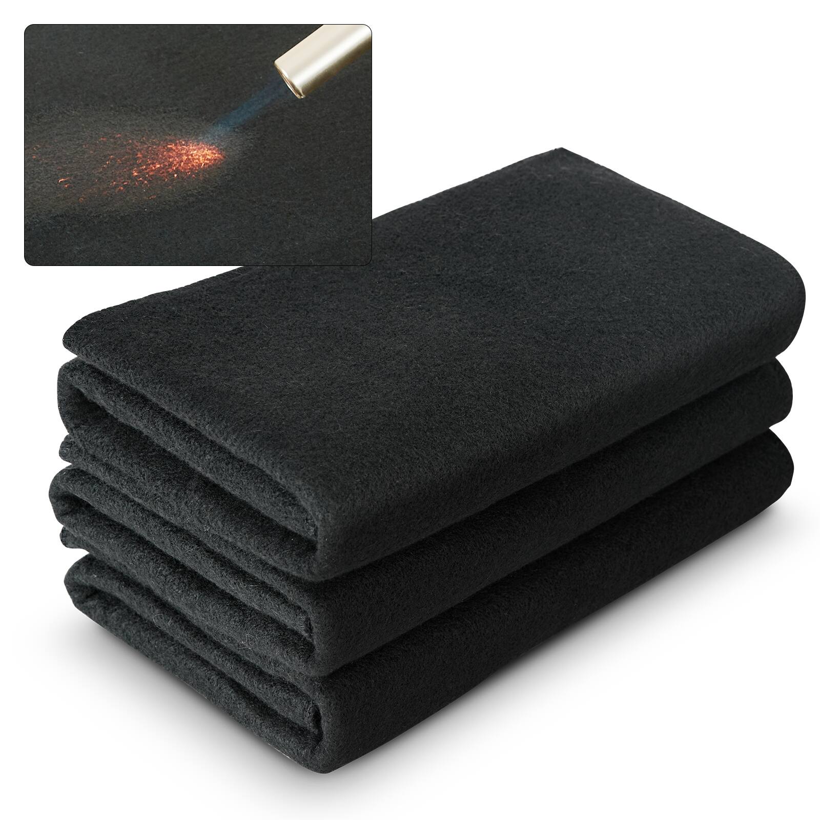 Alt View 5. VEVOR - Carbon Felt Welding Blanket 6 Pack, 21" x 20" Flame Retardant Welding Blankets, Up To 1800°F Heat Resistant Blanket Set - Black.