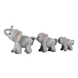 FC Design - 3-PC Elephant Family Holding Tail with Trunk 3.5"H Figurine Set Office Desk Tabletop Home Decor Gift - Multi-Color