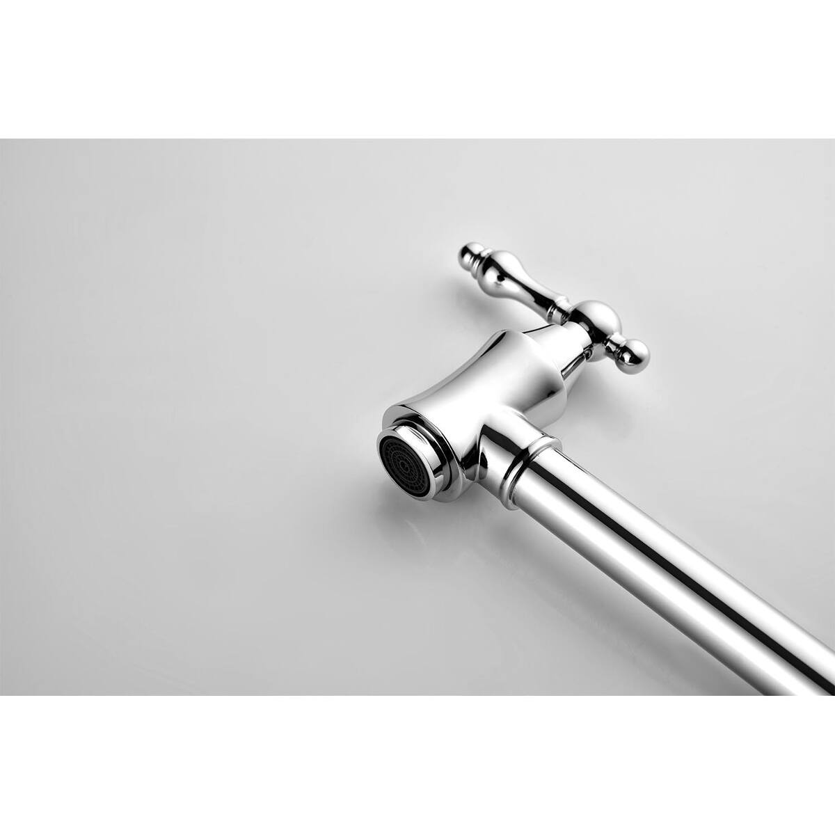 Alt View 2. Ropilly - Ropilly Wall Mount Pot Filler Faucet Chrome Brass Folding Swivel Arm Dual Handle Kitchen Faucet - Chrome.