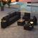 Angle. Costway - 12 PCS Outdoor Furniture Set with 32" Fire Pit Table and Propane Tank Cover - Black,Mix Brown.
