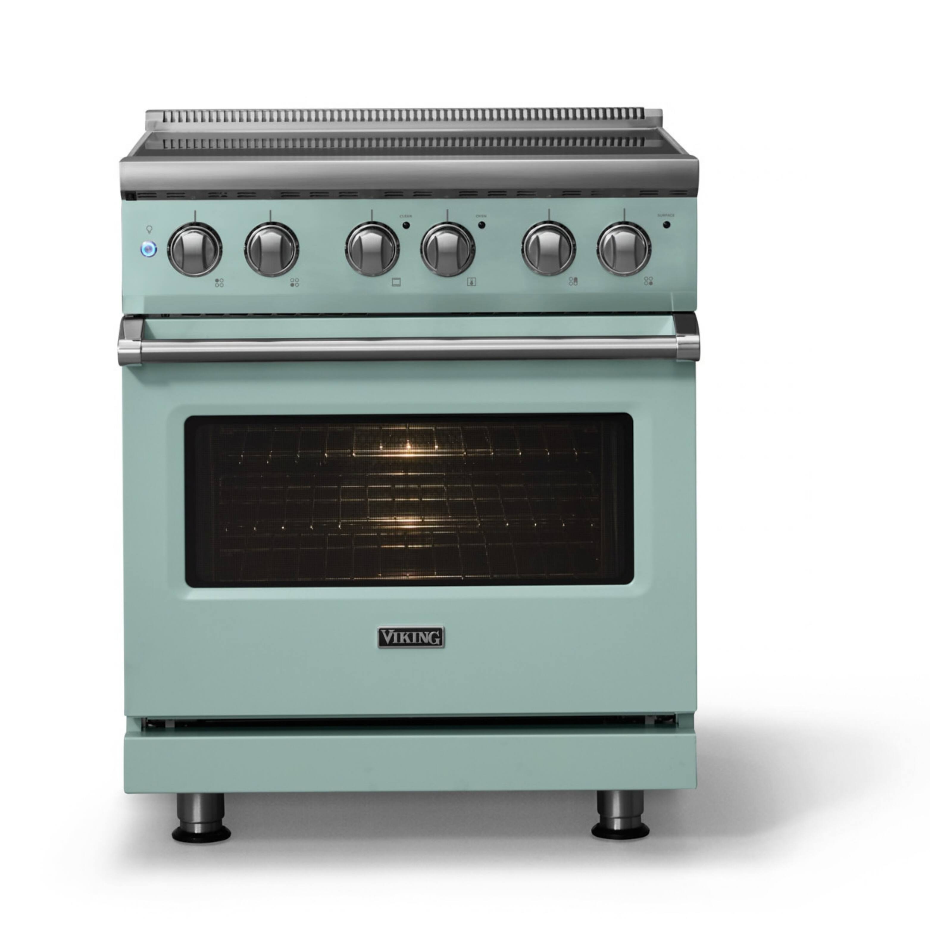 Alt View 1. Viking - 30"W. Pro5S 4.7 Cu. Ft. Freestanding 4 Element  Electric Convection Range - Splash - Splash.