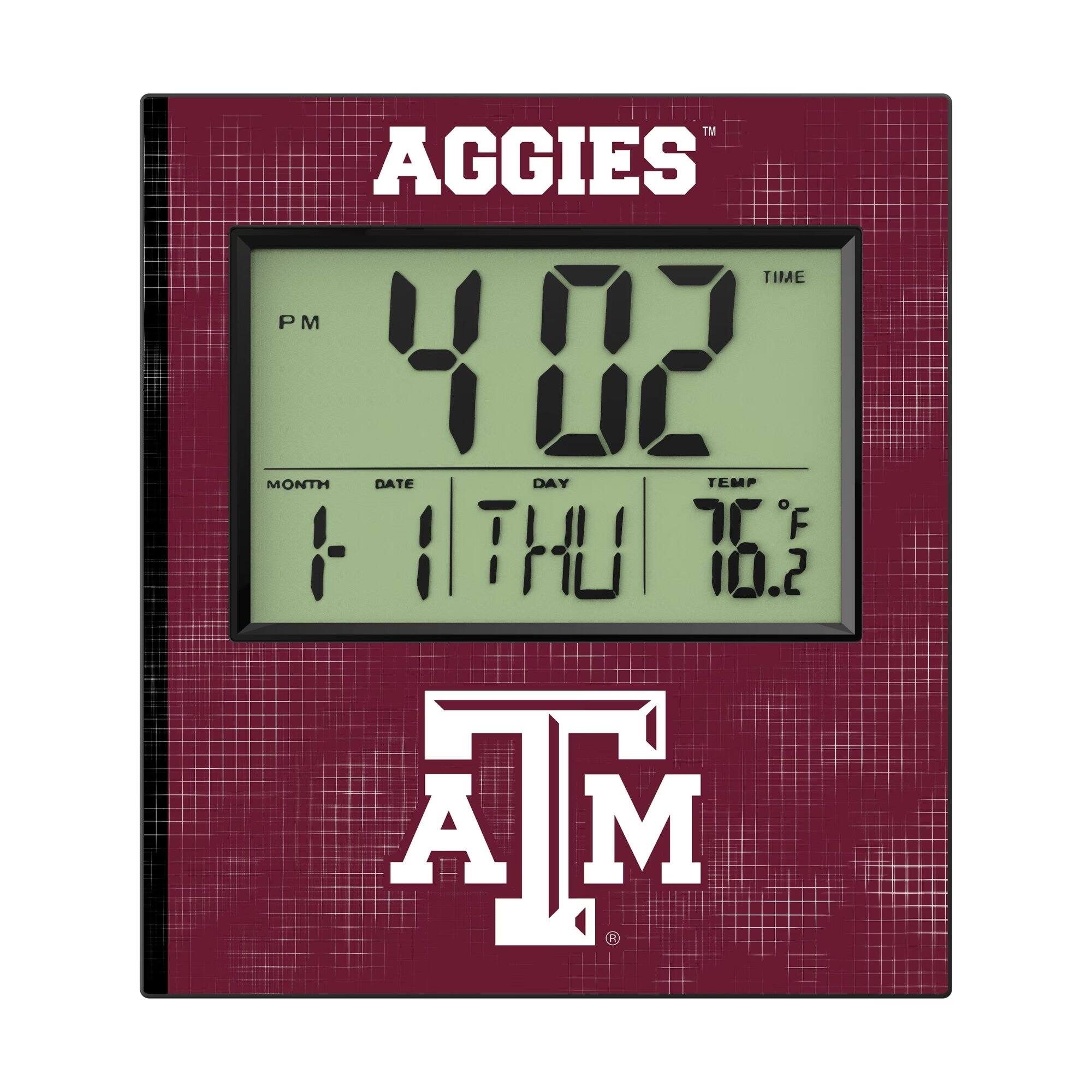 TM AGGIES TIME PM 4:02 MONTH DATE DAY TEMP F 1 1 THU 16.2 ATM