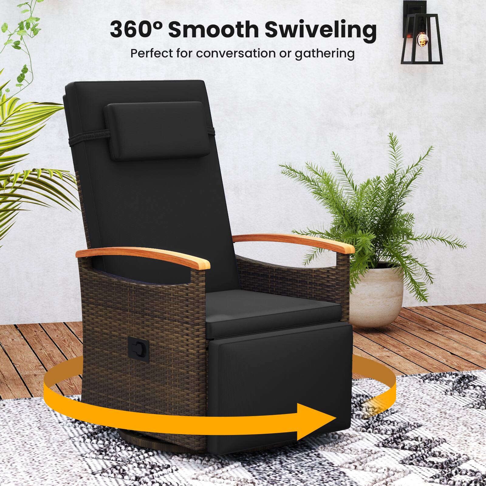 360° Smooth Swiveling Perfect for conversation or gathering