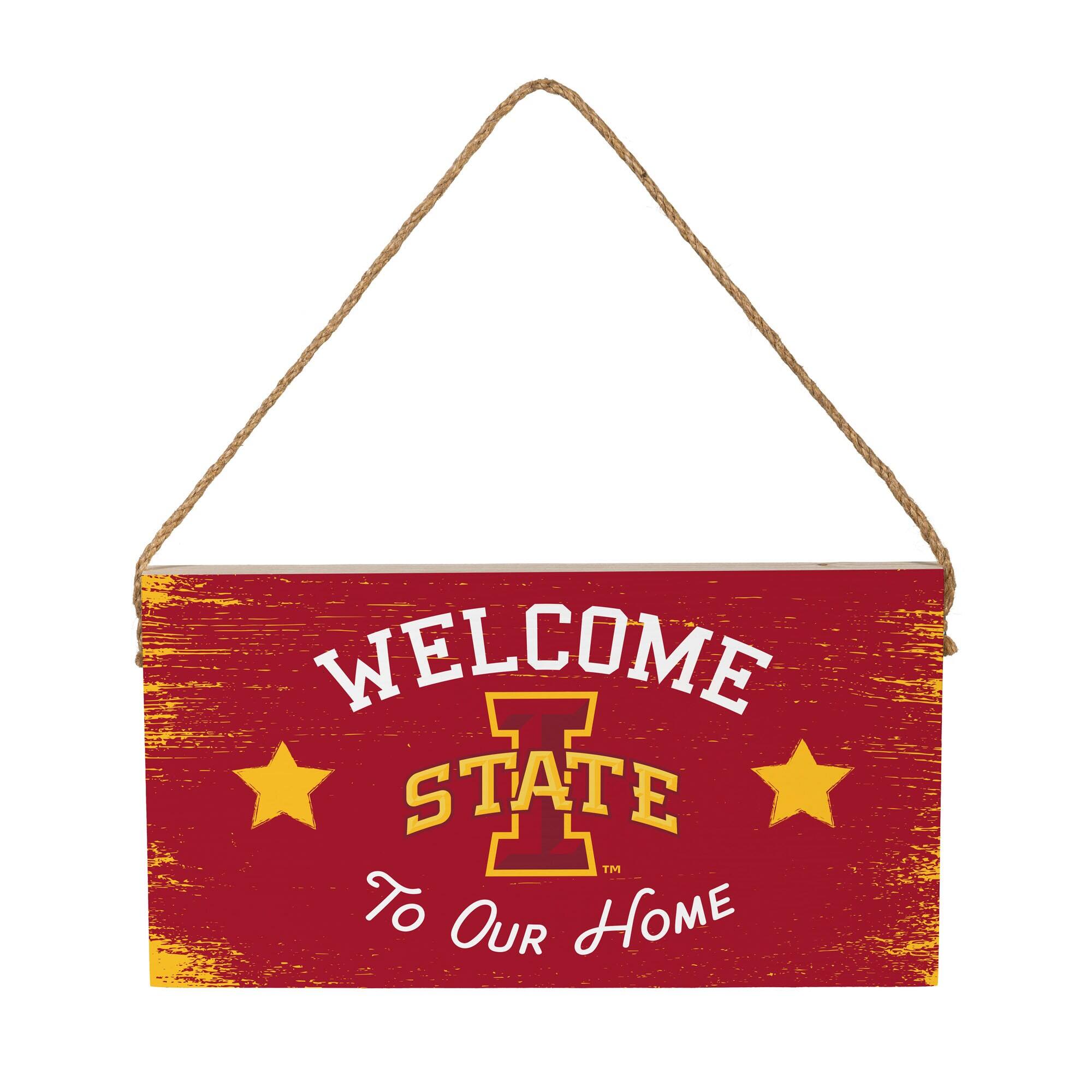 Iowa State Cyclones 6" x 11" Welcome Home Wood Wall Sign with Rope Hanger