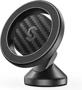 Syncwire - Adjustable Magnetic Car Mount for MagSafe, Compact 360° Rotating Stick-On Phone Holder for Dashboard - Carbon Fiber