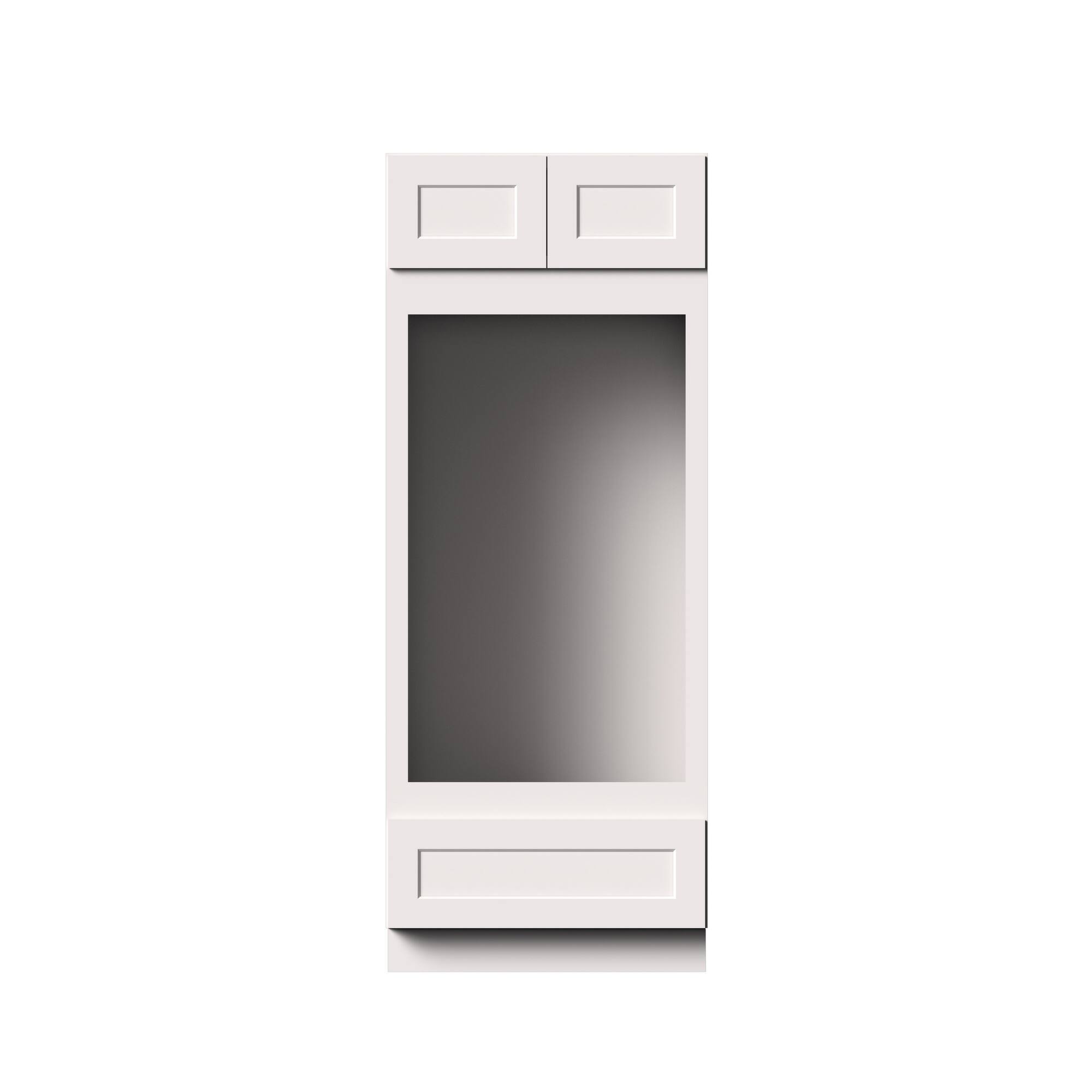Alt View 1. Boyel Living - 33-in W x 84-in H x 27-in D Shaker RTA Kitchen Double Oven Cabinet with Soft-Close - White Shaker.