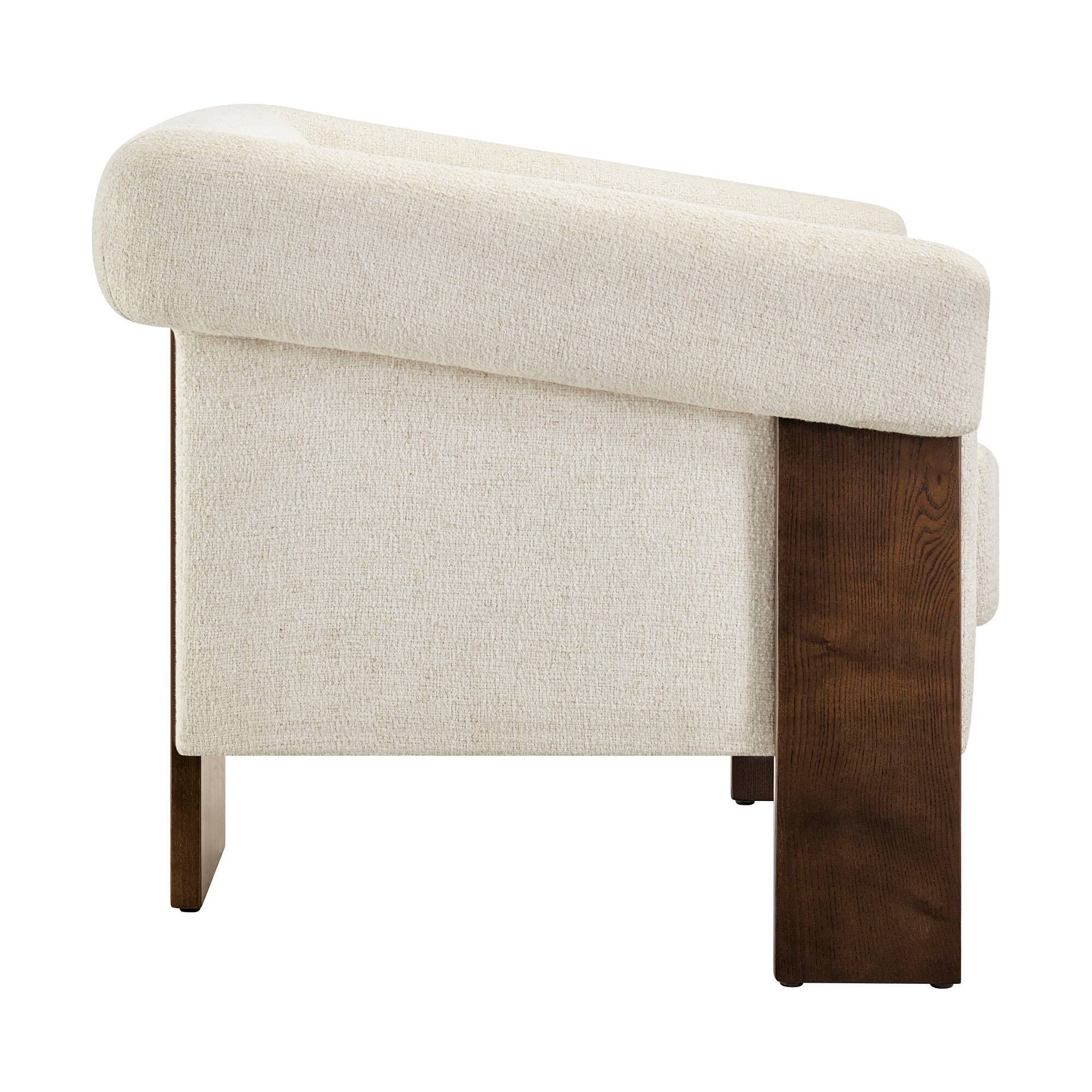 Alt View 2. Modway - Halbrook Linen Blend Tripod Accent Chair by Modway - Ivory.