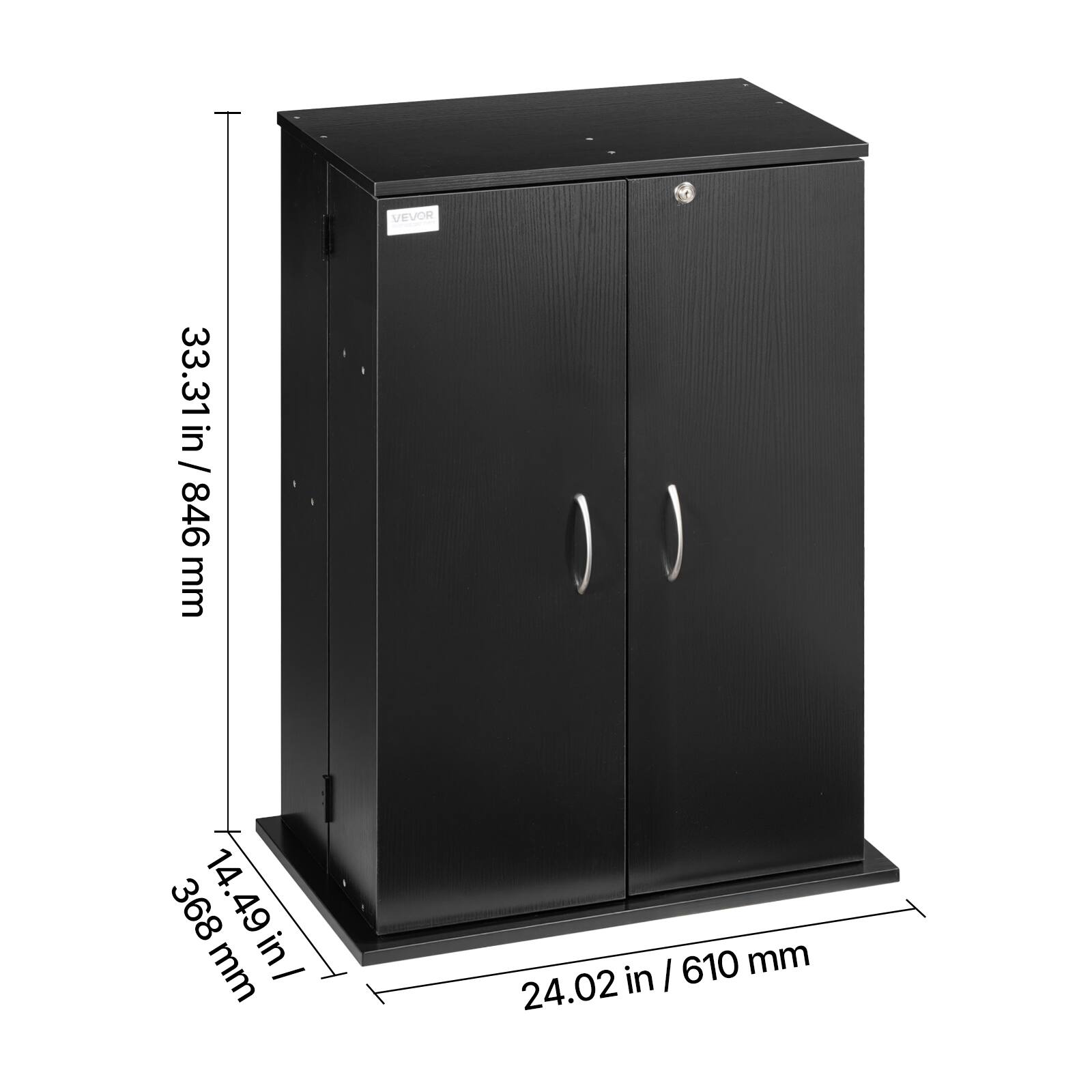 VEVOR  
33.31 in / 846 mm  
368 mm  
14.49 in  
24.02 in / 610 mm