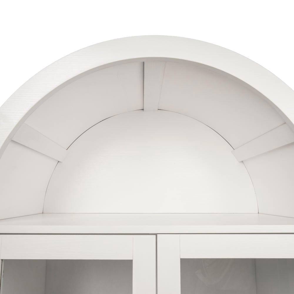 Alt View 8. Kadyn - 71" Fluted Arched Pantry with Adjustable Shelves and Glass Front - White - White.