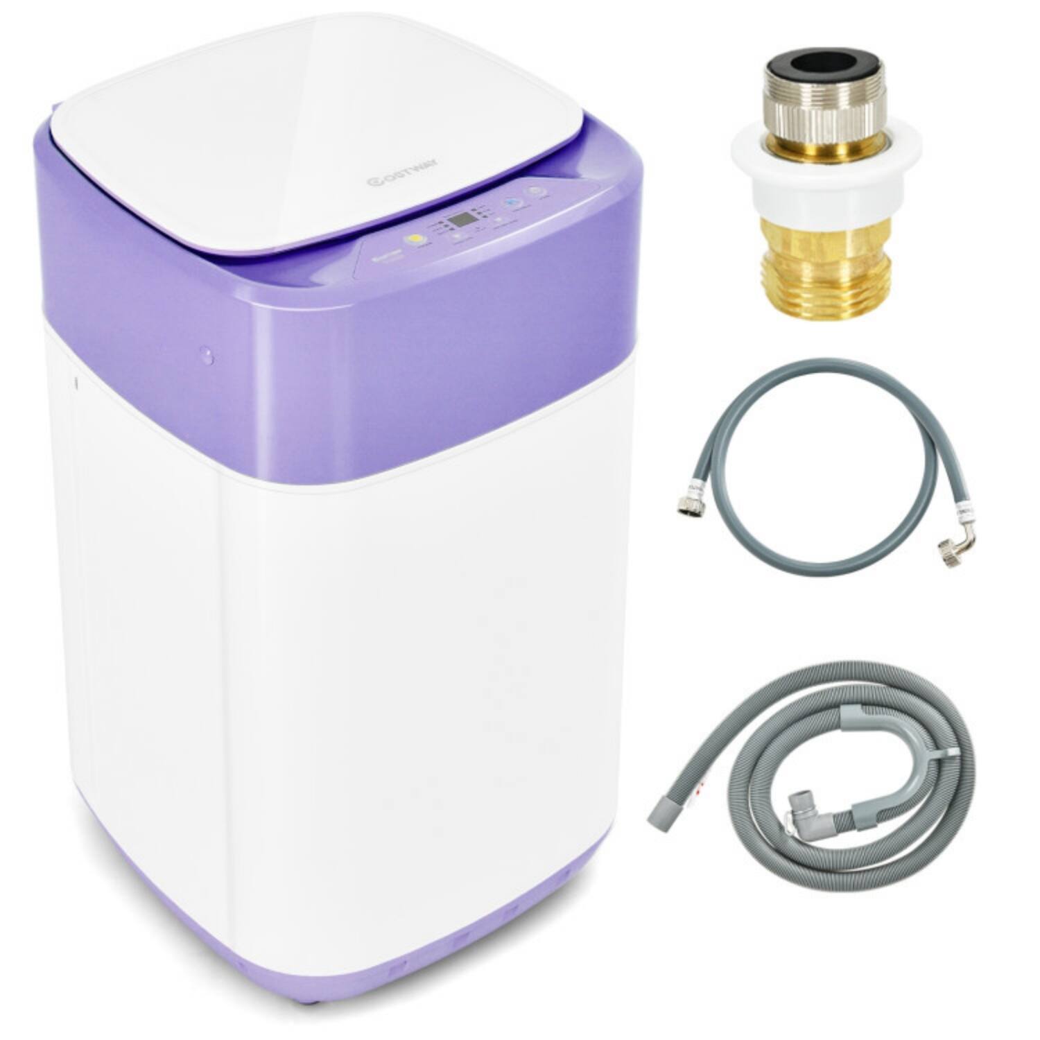 Alt View 6. LUCKY ONE - 8 lbs Freestanding Portable Fully Automatic Washer with Drain Pump - Purple.
