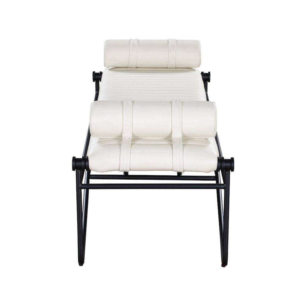 Alt View 3. Meridian Furniture - Gatsby Cream Vegan Leather Bench - Beige.
