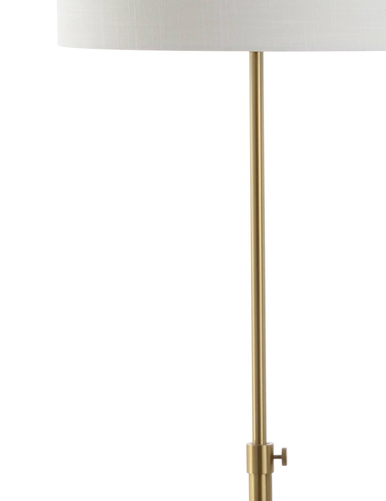 Alt View 4. Jonathan Y - Lafayette 65" Adjustable Height LED Floor Lamp, Brass/Black - Brass Gold/Black.