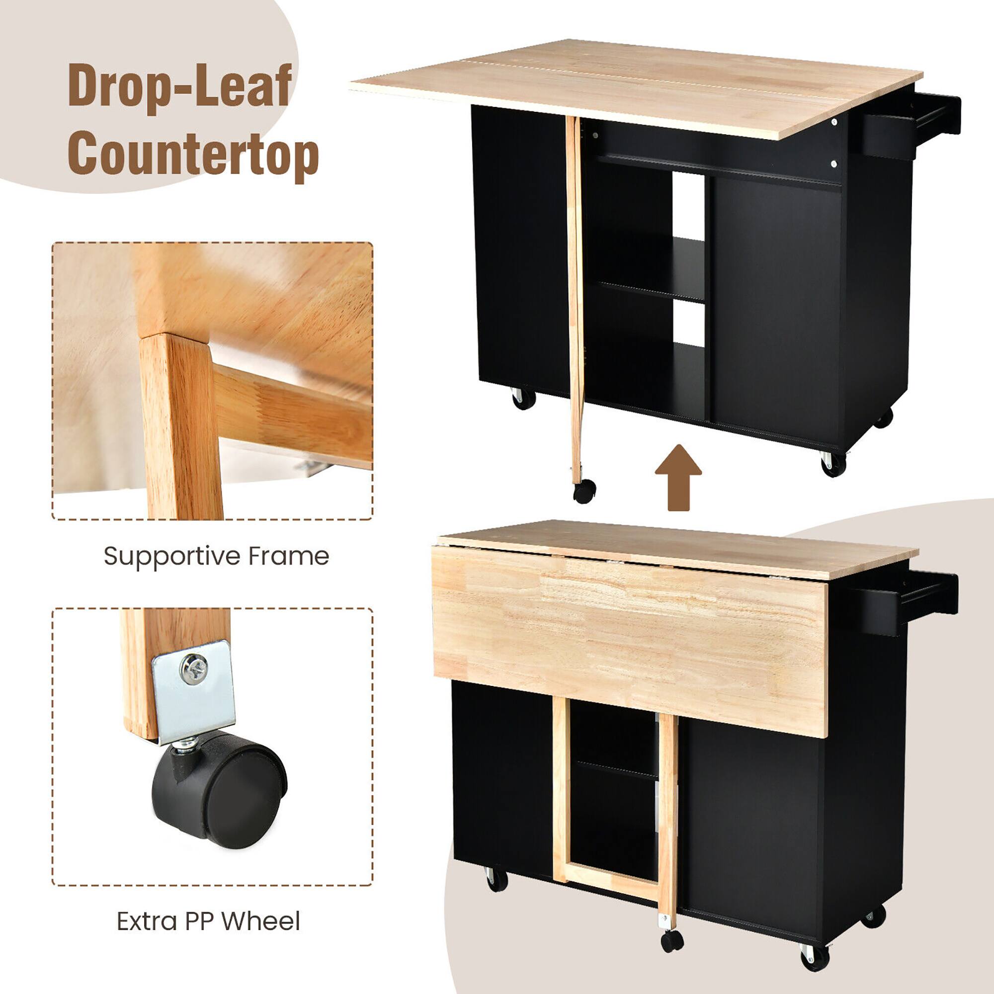 Drop-Leaf Countertop

Supportive Frame

Extra PP Wheel
