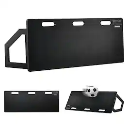 VEVOR - Soccer Rebounder Board, 45"X18" Portable Soccer Wall with 2 Angles Rebound, Foldable HDPE Kickback Rebound Board - Black