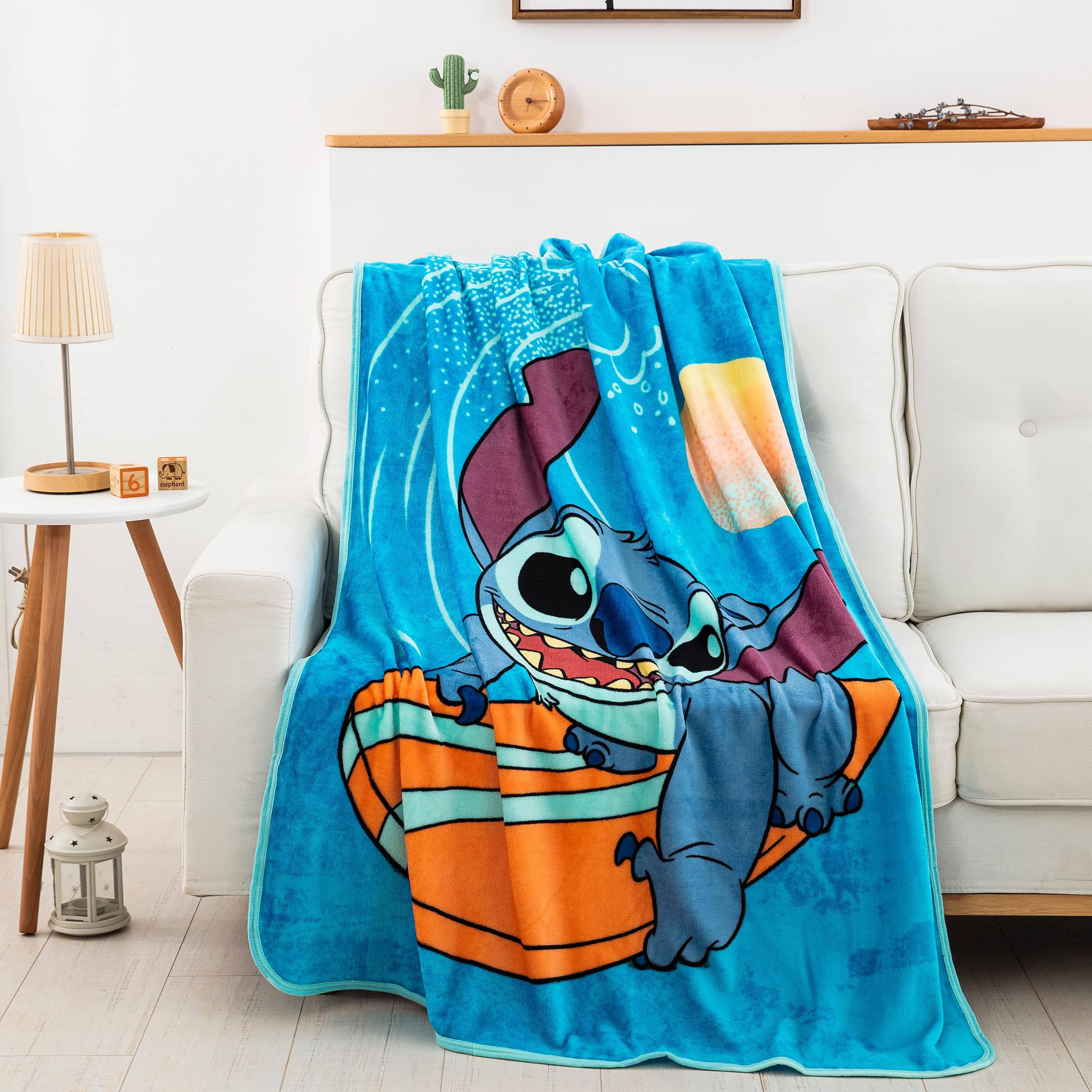 Alt View 1. Disney - Disney Lilo & Stitch Make Waves 46 x 60 Inch Silk Touch Throw Blanket - Blue.