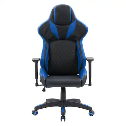 Front. CorLiving - Nightshade Gaming Chair - Black and Blue.