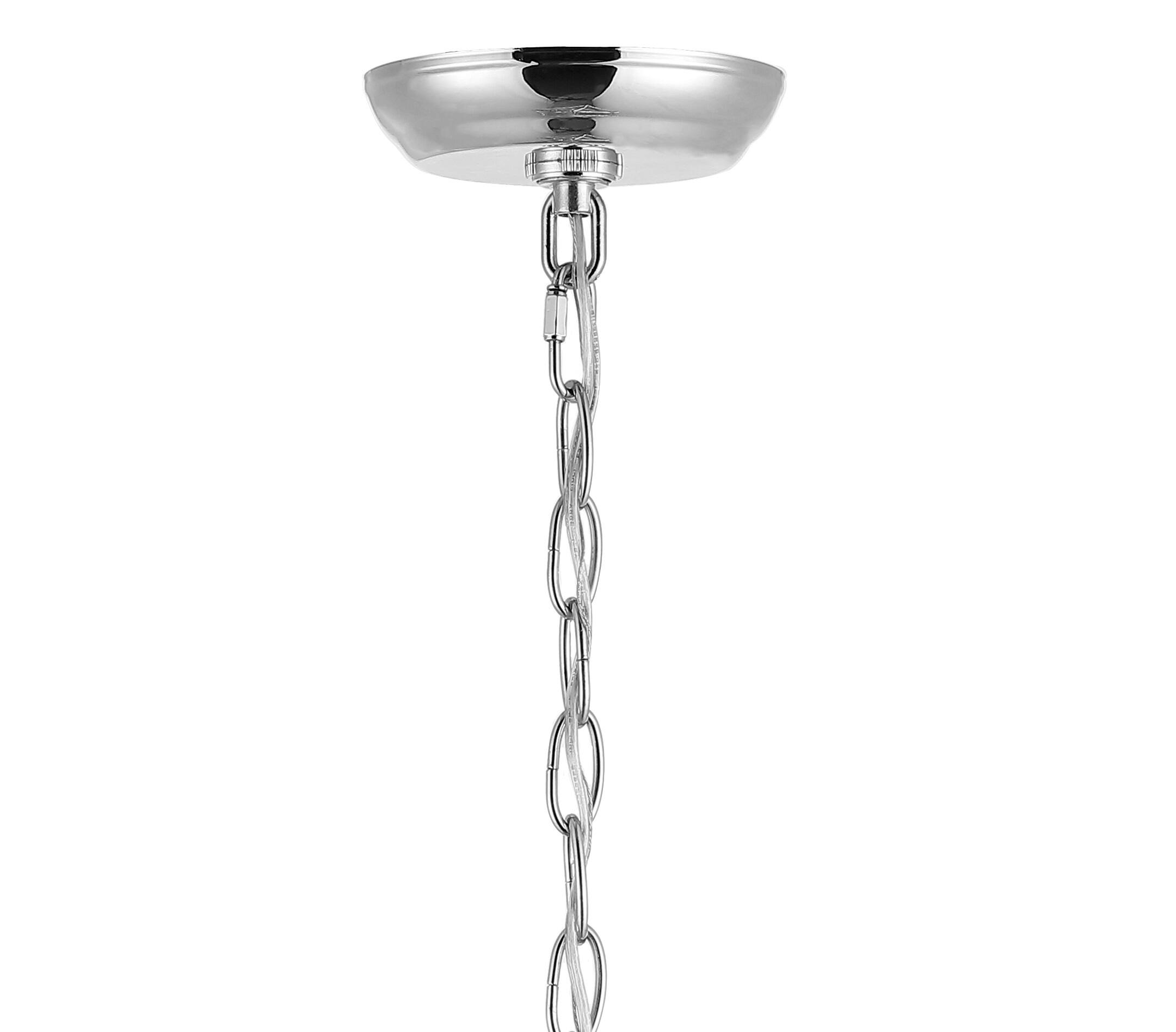 Alt View 4. Jonathan Y - Ojai 10" 3-Light Iron Classic Modern Pagoda LED Pendant Lantern, Chrome - Chrome.