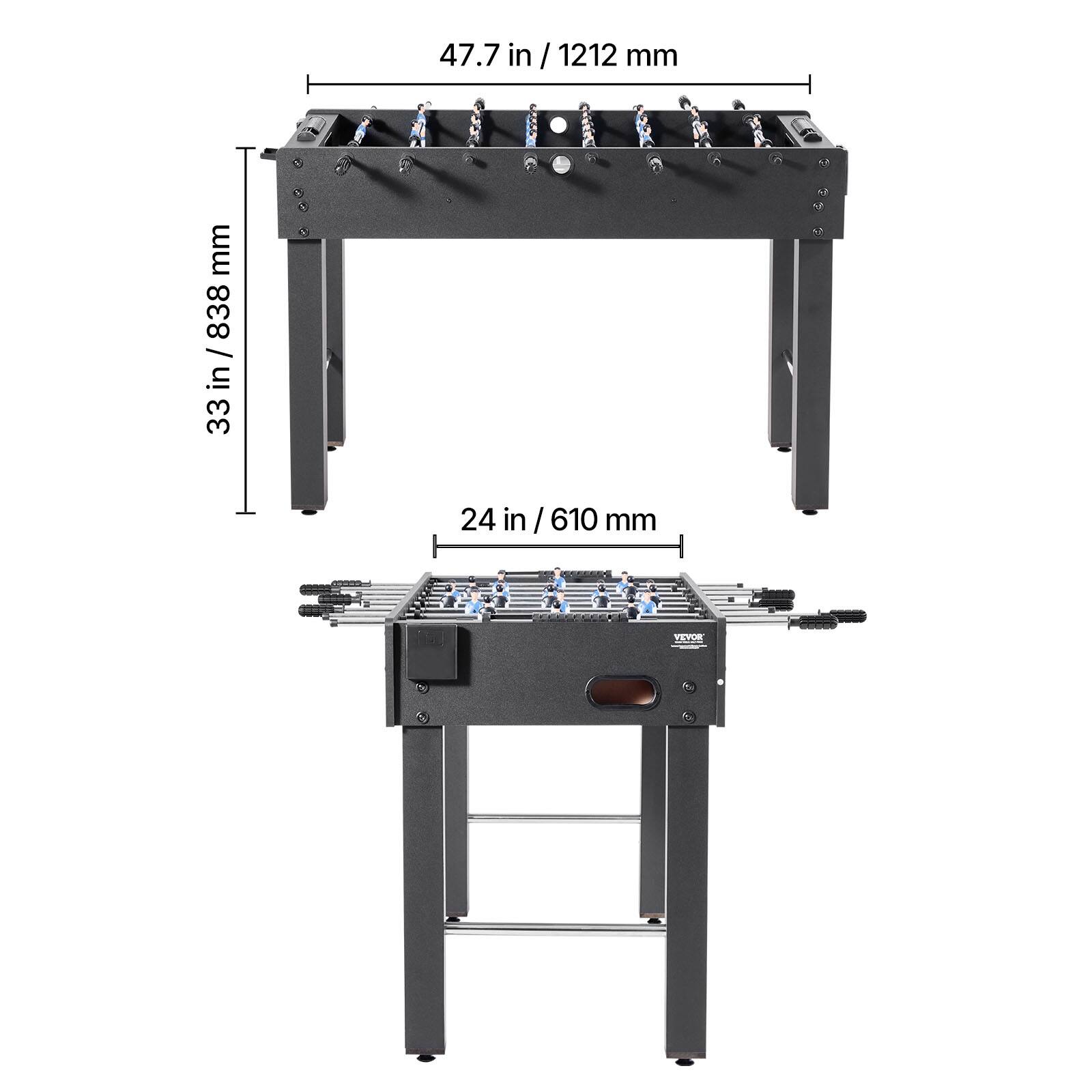 47.7 in / 1212 mm  
33 in / 838 mm  
24 in / 610 mm