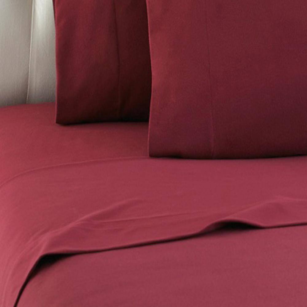 Alt View 1. Shavel Home Products - Shavel Micro Flannel High Quality Sheet Set - Twin XL Flat/Fitted Sheet 66x96"/81x39x14" Pillowcase 21x32" - Wine. - Wine.