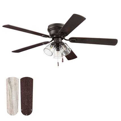 Front. Portage Bay - Portage Bay Renton Ceiling Fan with Quiet, Reversible Motor, 52 Inch, Bronze - Espresso.