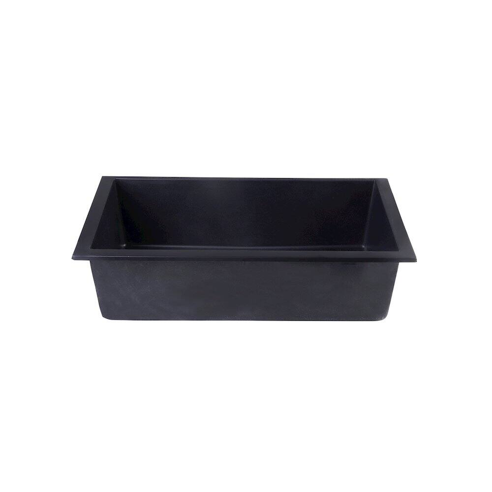 Alt View 3. Alfi - ALFI brand Black 30 Undermount Single Bowl Granite Composite Kitchen Sink - Black.