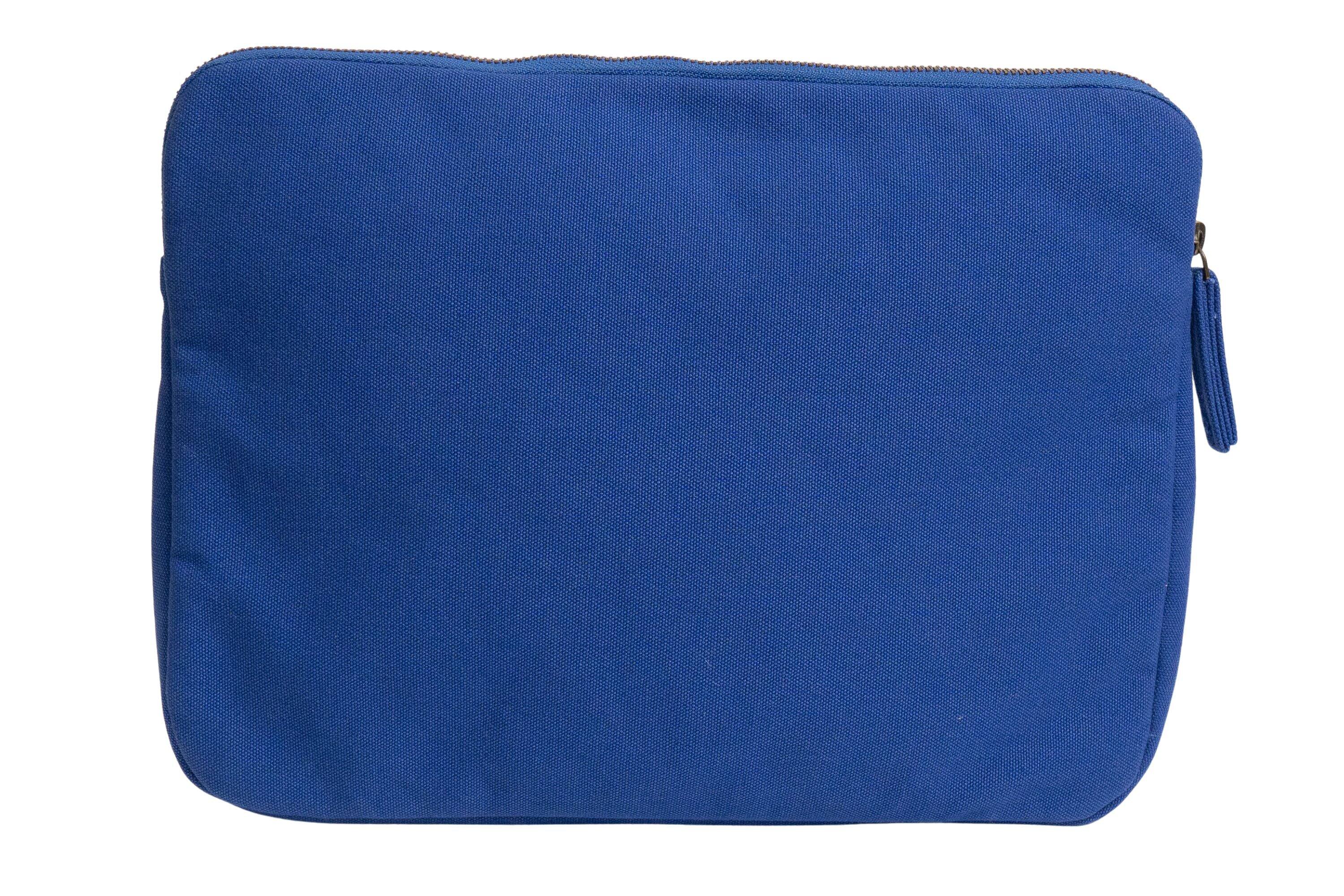 Back. Terra Thread - Organic Cotton Laptop Sleeve 13 inches - Tidal Blue.
