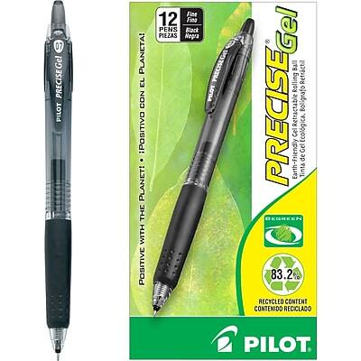 PRECISEGel Pilot Planeta!  
12 Pens, Black  
Precise Gel Ballpoint Retractable Pen  
83.2% Recycled Content  
Ecológico  
Pilot