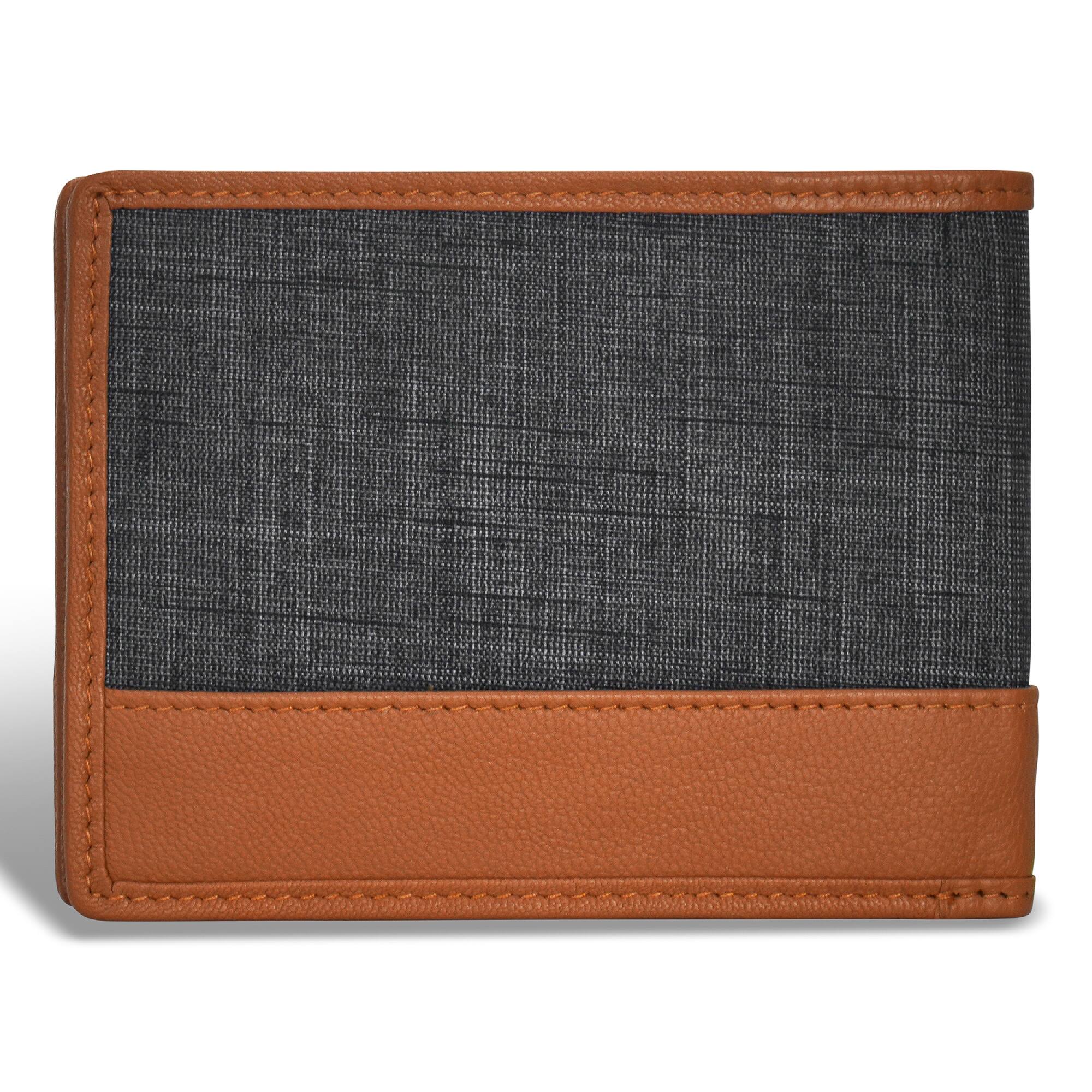 Back. Champs - Denim Collection Leather Top Wing Wallet - TanBlack.