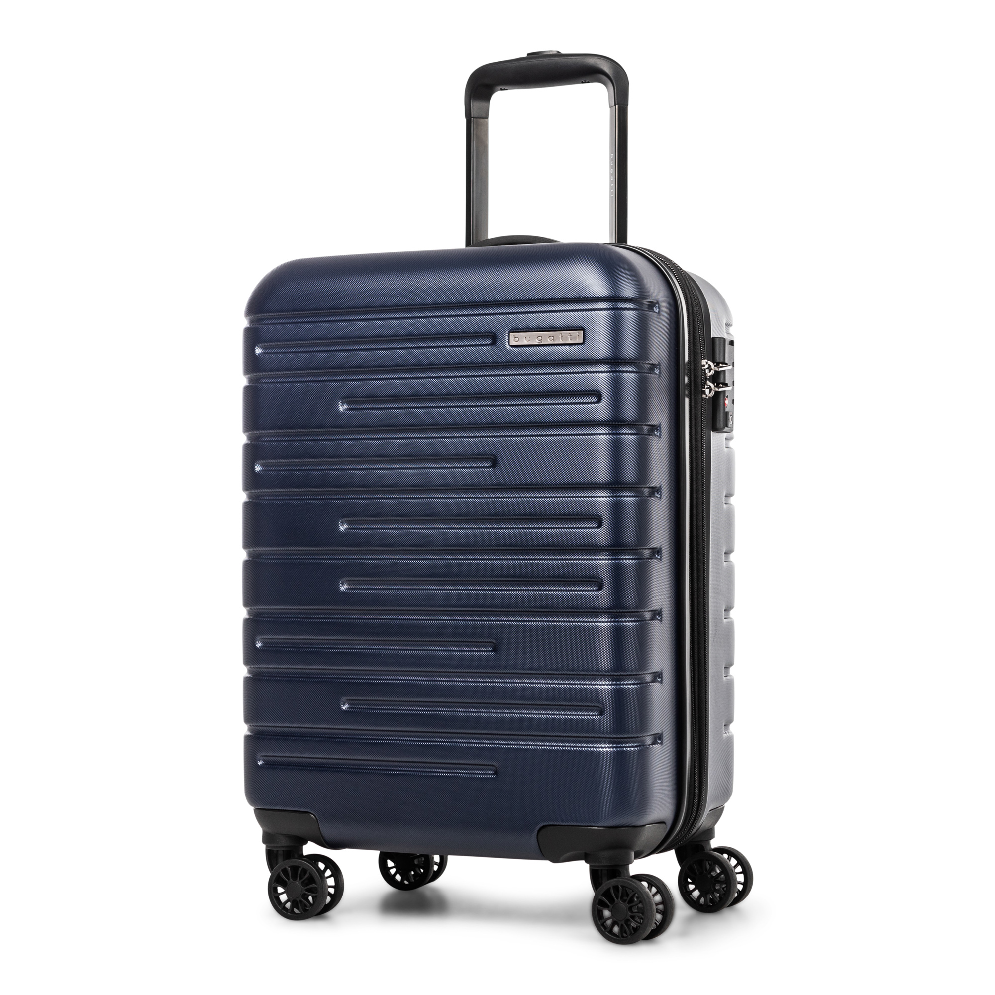 Angle View: Bugatti - Geneva Carry on Suitcase - Navy