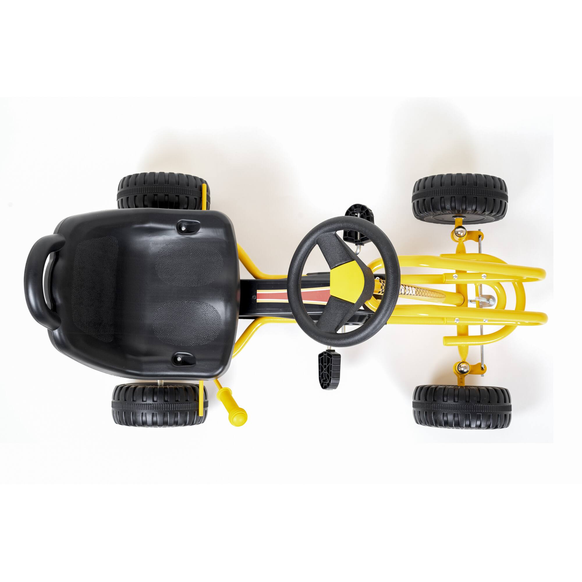 Alt View 4. Qaba - Kart for Kids, 4 Wheel Pedal Go Cart with Adjustable Seat - Yellow.