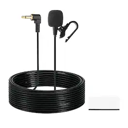 Unique Bargains - Car Stereo Microphone 3.5mm Elbow 2-Pole External Mic Replacement 9.8ft Cable for Car Radio GPS DVD - Black
