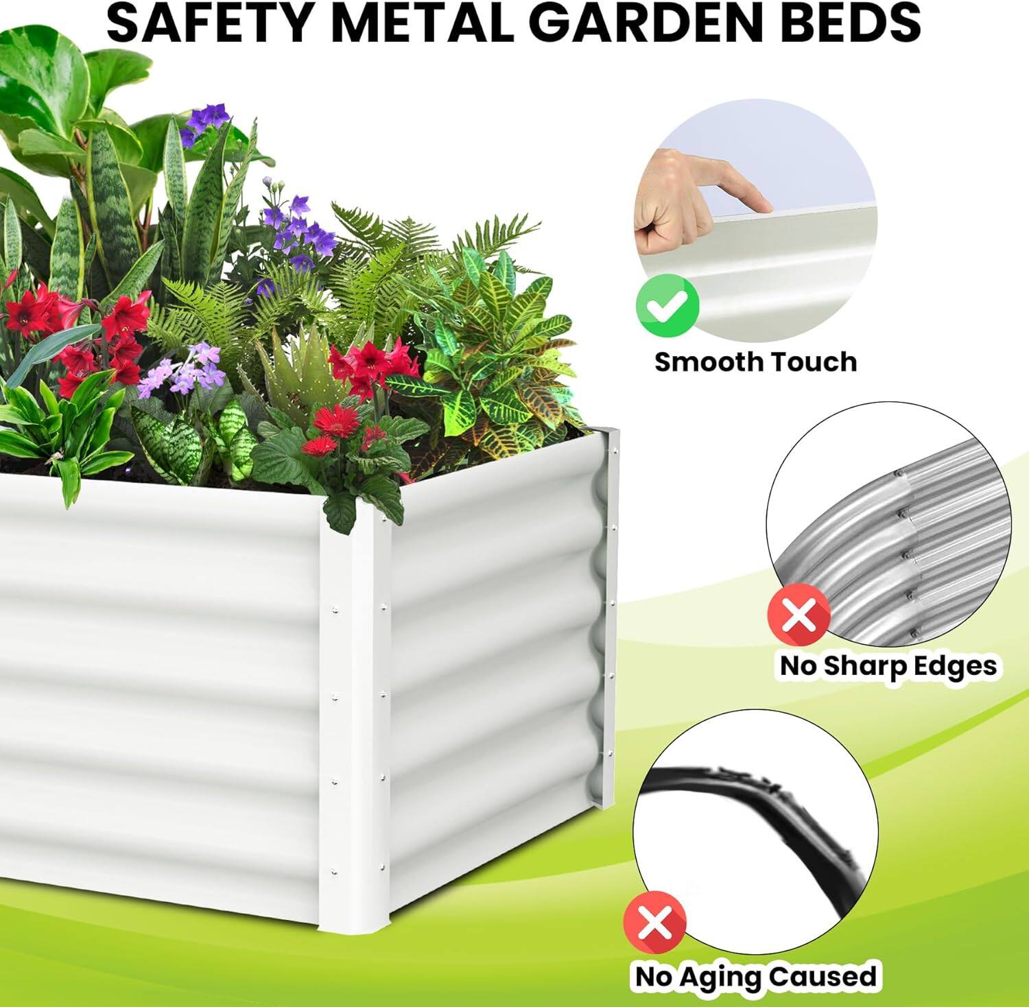 SAFETY METAL GARDEN BEDS

- Smooth Touch
- No Sharp Edges
- No Aging Caused