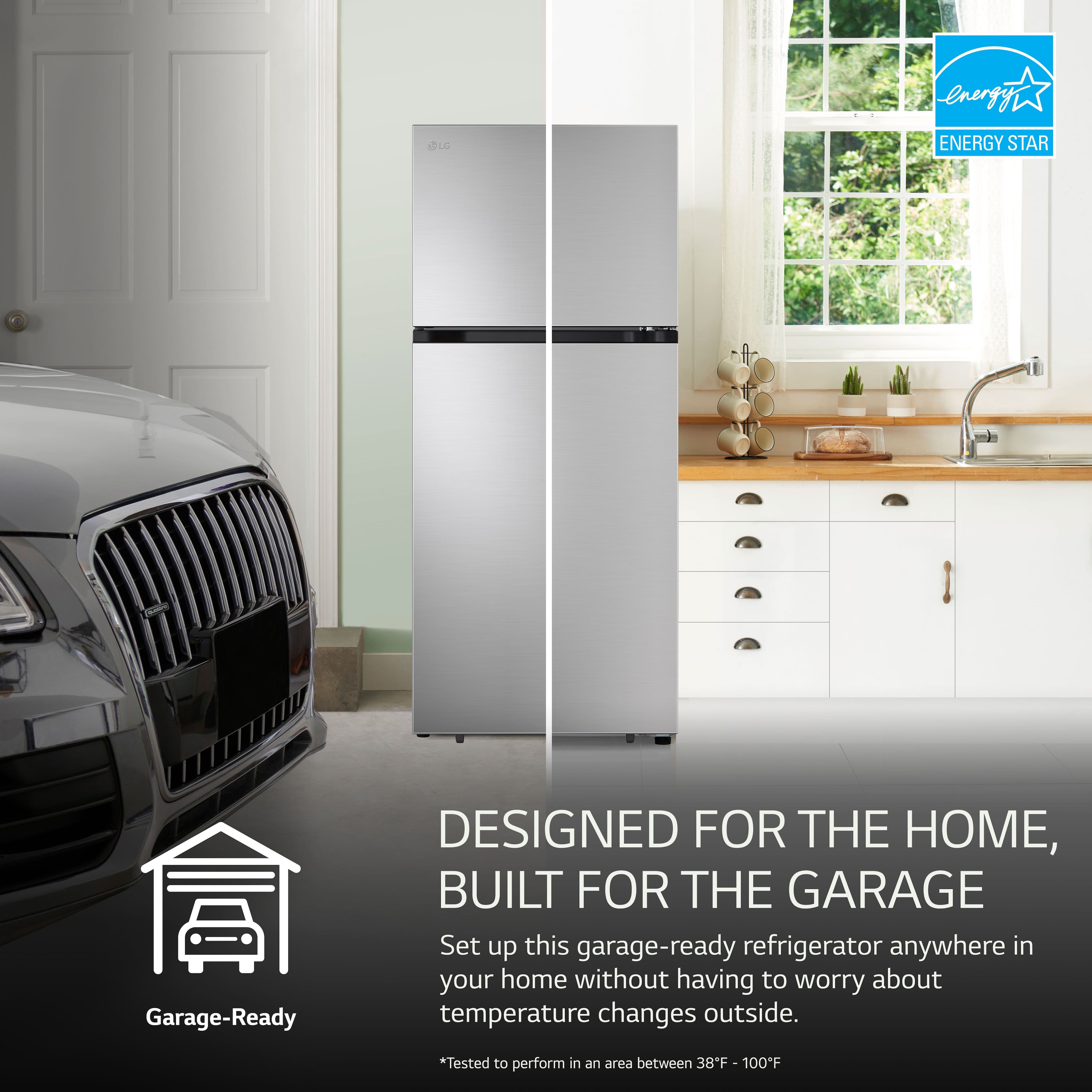 Energy Star Garage-Ready Refrigerator Designed for the Home, Built for the Garage. Set up this garage-ready refrigerator anywhere in your home without having to worry about temperature changes outside. Tested to perform in an area between 38F - 100F.