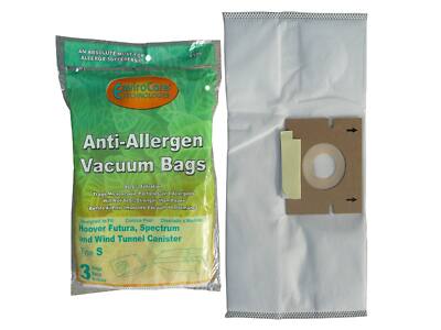 An absolute must for allergy sufferers  
EnviroCare Technologies  
Anti-Allergen Vacuum Bags  
Designed for Hoover Futura, Spectrum and Wind Tunnel Canister Type S  
3 Bags
