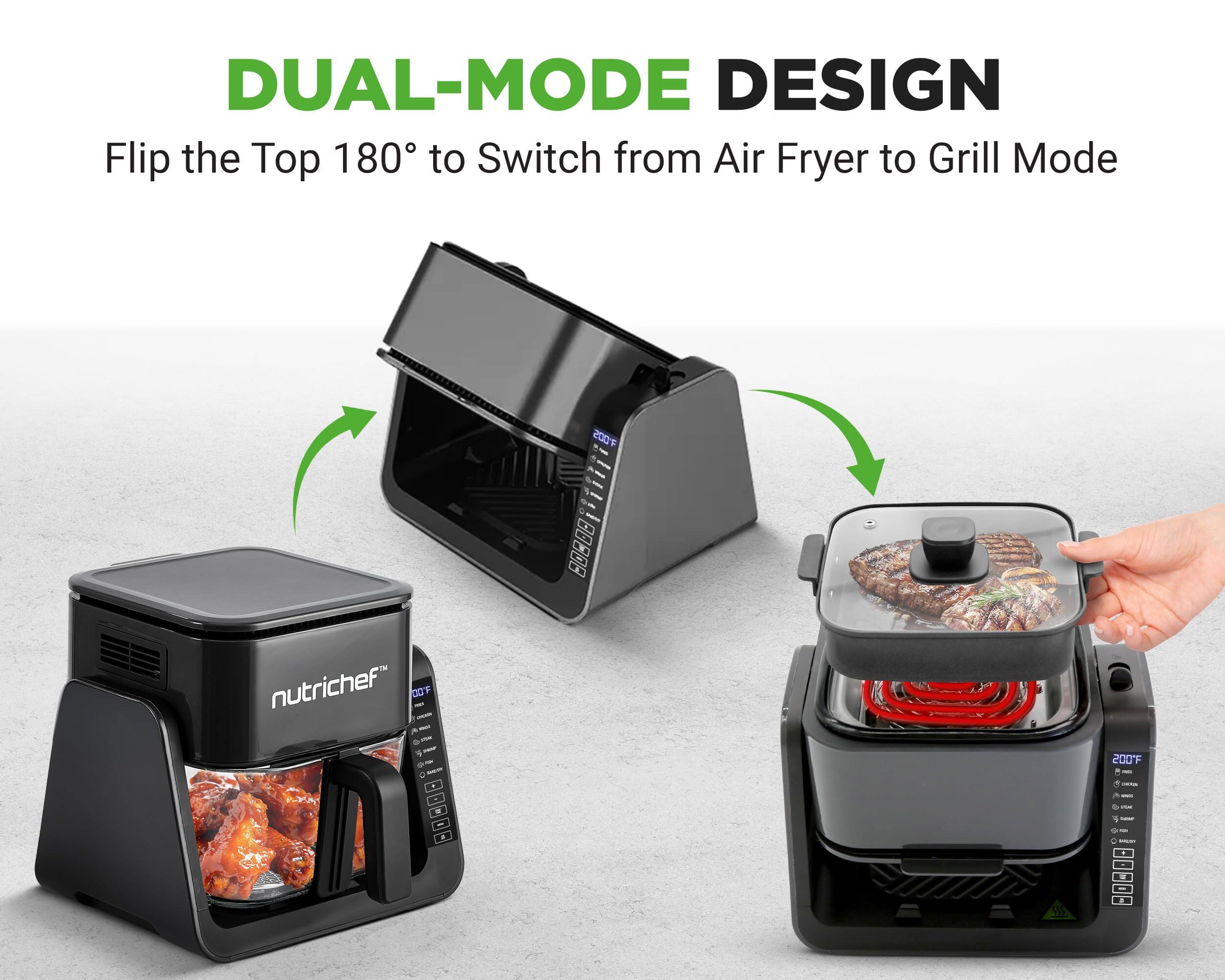 DUAL-MODE DESIGN  
Flip the Top 180° to Switch from Air Fryer to Grill Mode  
200°F  
nutrichef  
COF - 80808