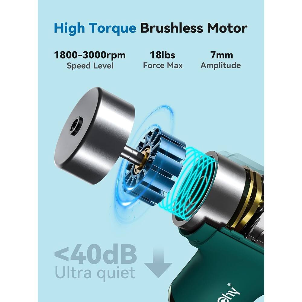 High Torque Brushless Motor

1800-3000rpm  
Speed Level

18lbs  
Force Max

7mm  
Amplitude

<40dB  
Ultra quiet