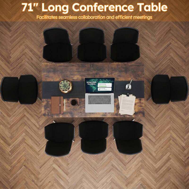71" Long Conference Table  
Facilitates seamless collaboration and efficient meetings  
SYNCORP GLOBAL