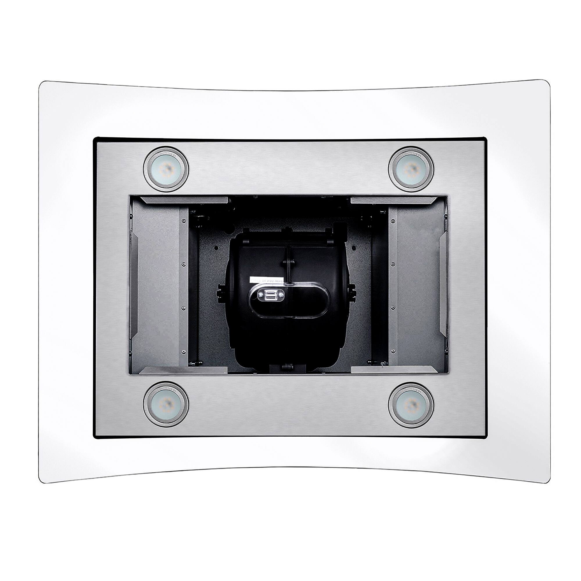 Alt View 2. COSMO - COS-668ICS750 30 in. Lumin Collection 380 CFM Ducted Island Range Hood, Soft Touch Controls, LED Lights - Stainless Steel.