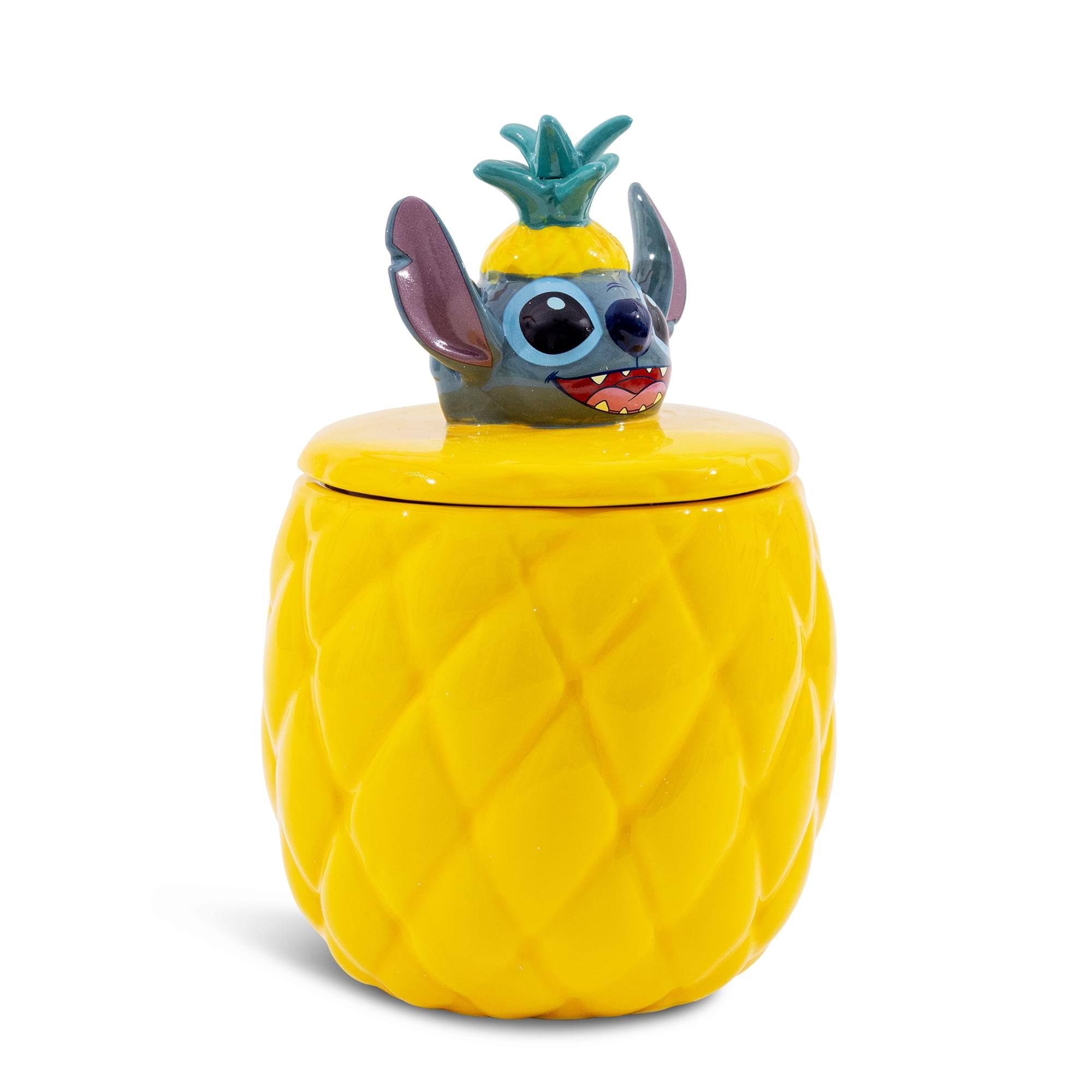 Alt View 1. Silver Buffalo - Disney Lilo & Stitch Pineapple 8-Inch Sculpted Ceramic Snack Jar - Multi-Colored.