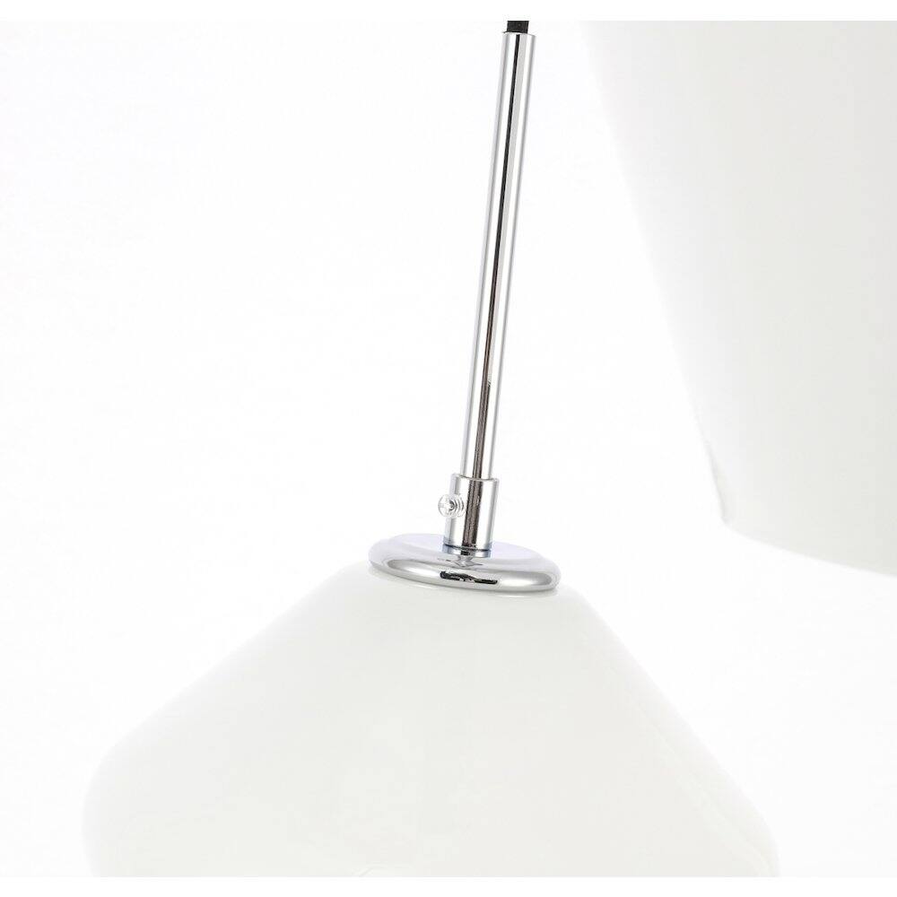 Back. Living District - Gene 3 Light Chrome And Frosted White Glass Pendant - Chrome And Frosted White Glass.